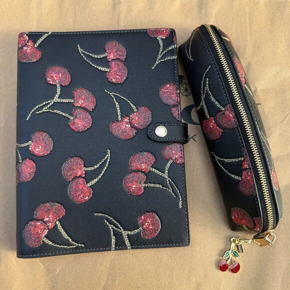 Coach Handbags - Coach Cherry Print Notebooks cdb79 + Coach Cherry Print Pencil Case cdc00